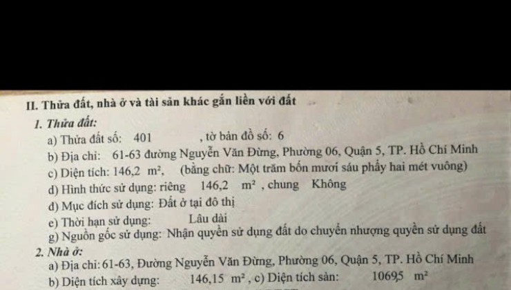 Sở hữu ngay tòa nhà trung tâm Quận 5 – 1 tầng hầm, 8 tầng nổi